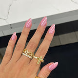 ICED CROSS RING
