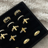 ICED CROSS RING