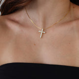 ICED CROSS NECKLACE