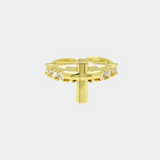 ICED CROSS RING