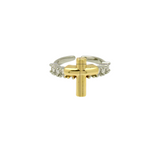ICED CROSS RING