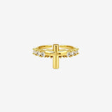 ICED CROSS RING